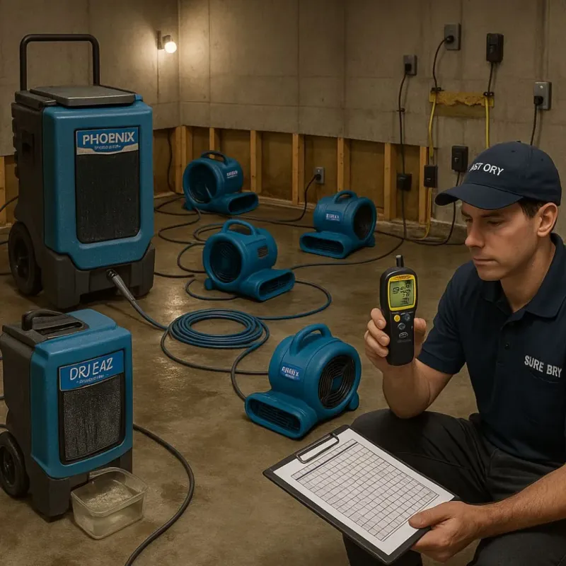Structural Drying and Dehumidification process in Garden City, MO